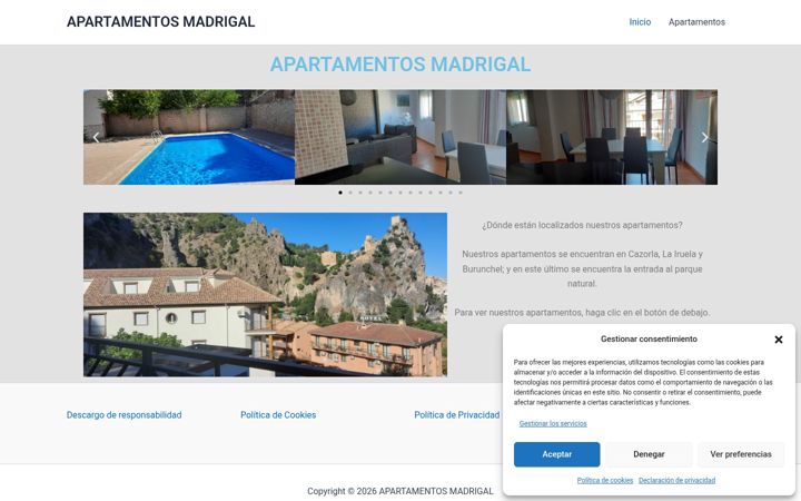 Screenshot ta' apartamentosmadrigal.com