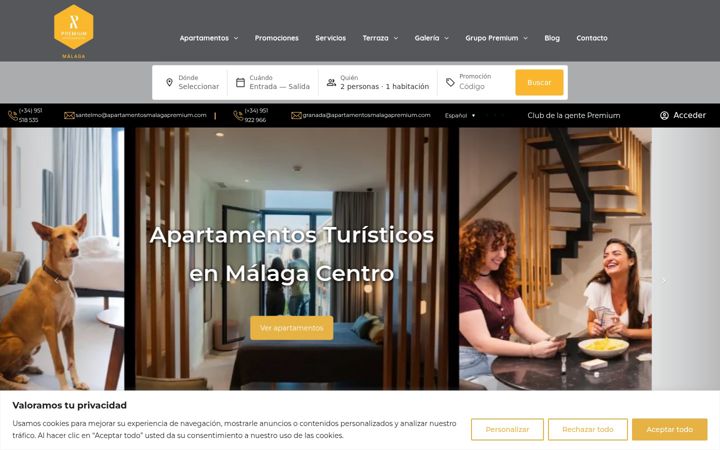 Screenshot ta' apartamentosmalagapremium.com