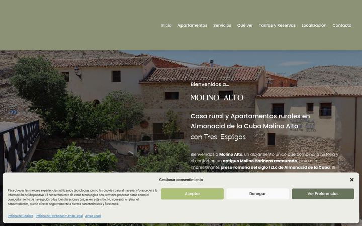 Screenshot ta' apartamentosmolinoalto.es