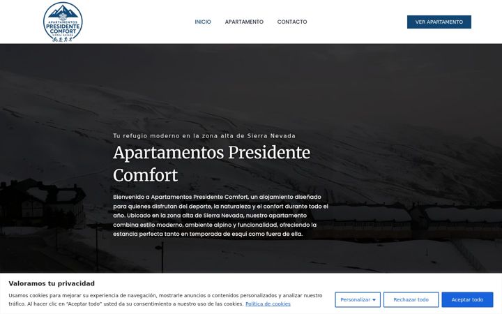 Screenshot of apartamentospresidentecomfort.es