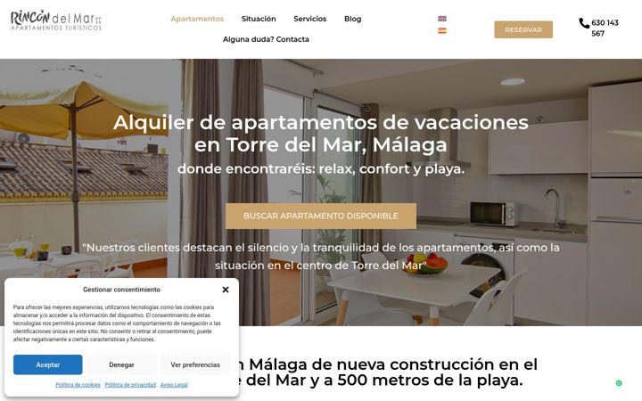 Screenshot of apartamentosrincondelmar.com