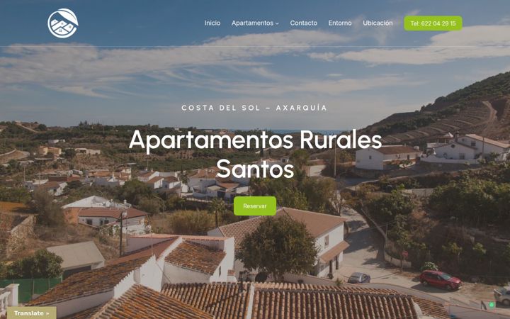 Screenshot of apartamentosruralessantos.com