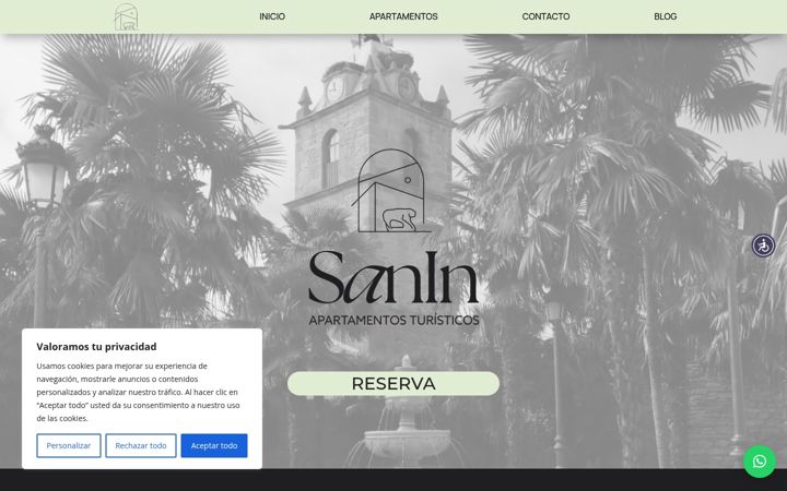 Screenshot of apartamentossanin.com
