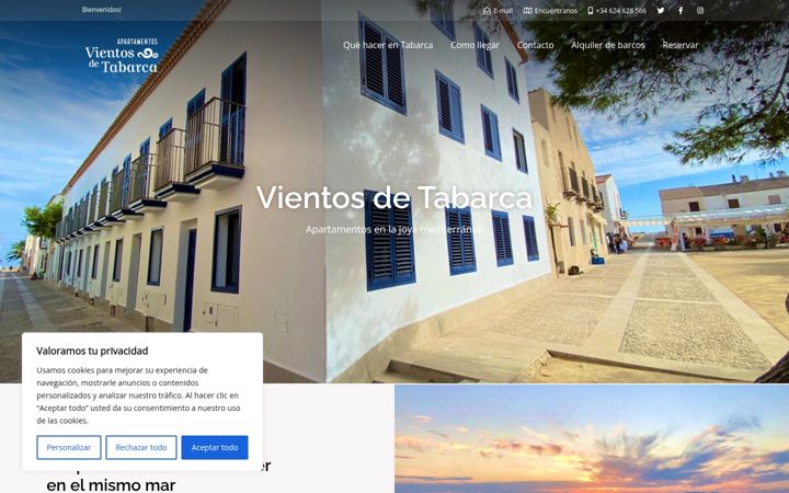 Screenshot of apartamentostabarca.com