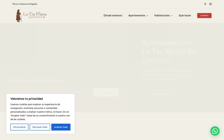 Screenshot of apartamentostiamaria.es