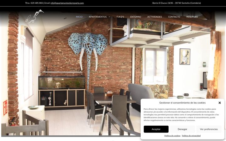 Skjermbilde av apartamentostierrayarte.com