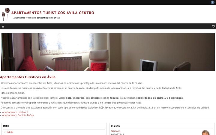 Ekrano kopija apartamentosturisticosavilacentro.es