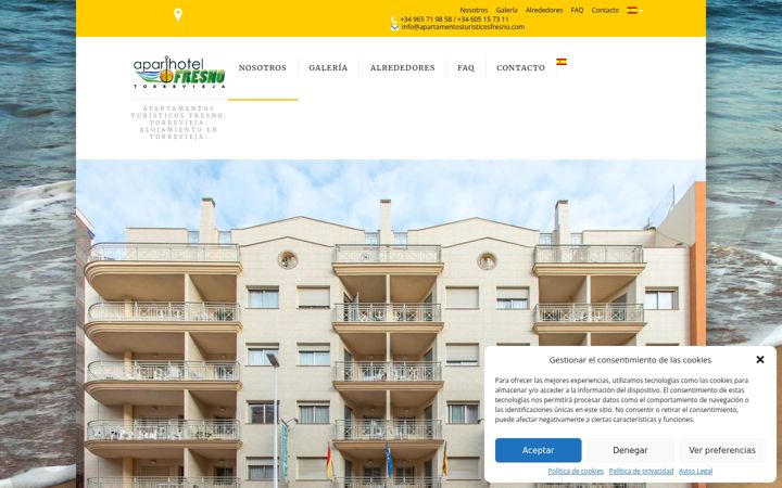 Screenshot stránky apartamentosturisticosfresno.com