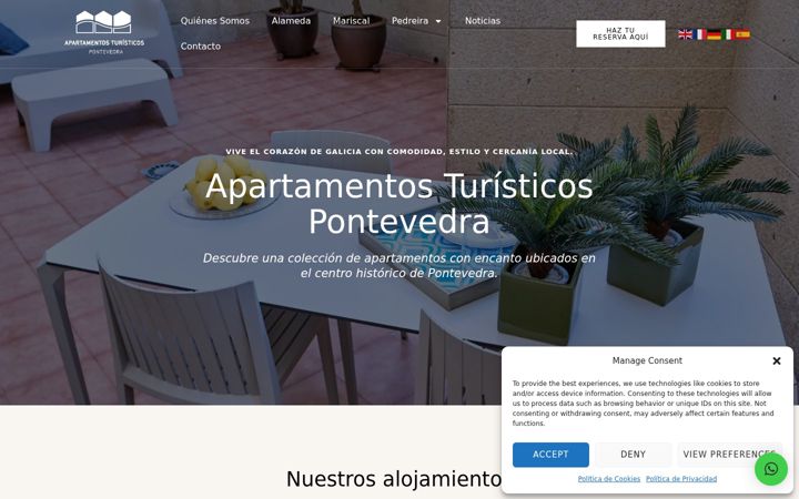 Screenshot of apartamentosturisticospontevedra.com