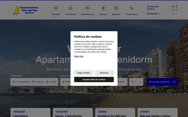 Screenshot of apartamentosvinadelmar.com