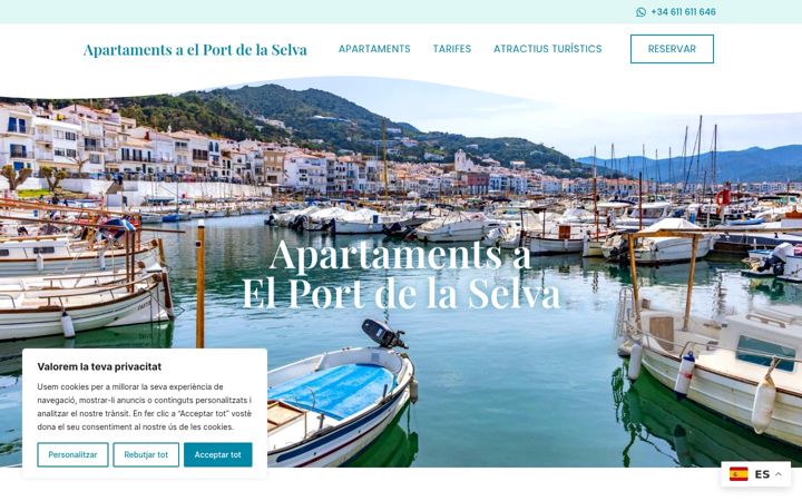 Screenshot of apartamentportdelaselva.com
