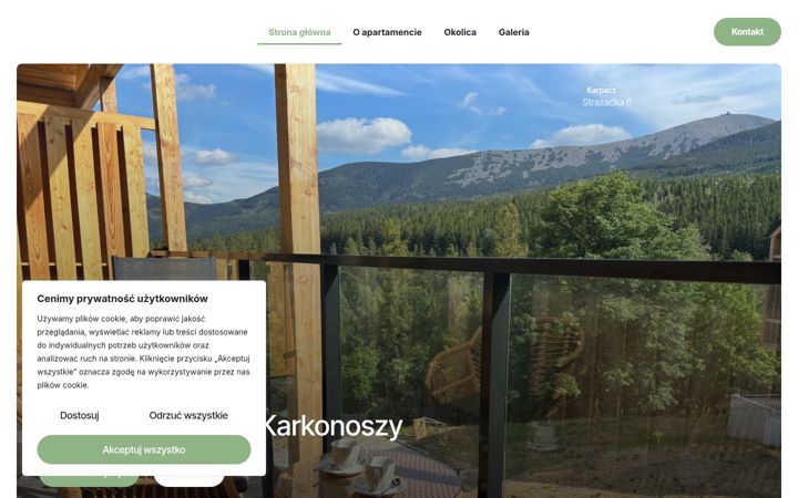 Screenshot of apartamentwkarpaczu.com