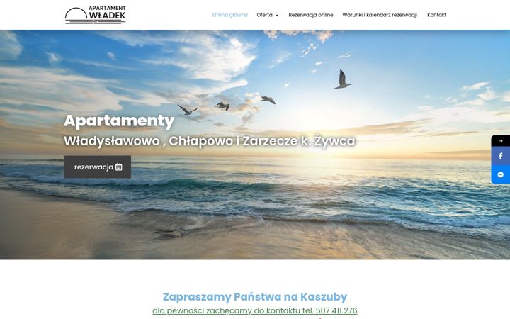 Screenshot ta' apartamentwladek.pl