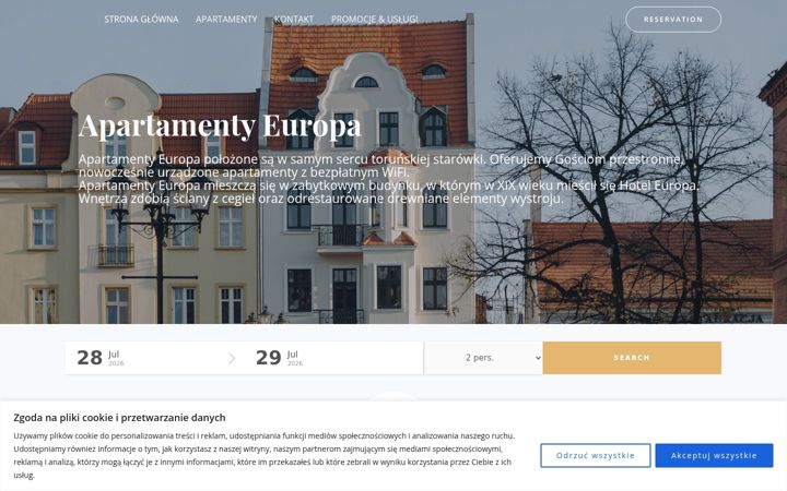 Zrzut ekranu apartamenty-europa.pl