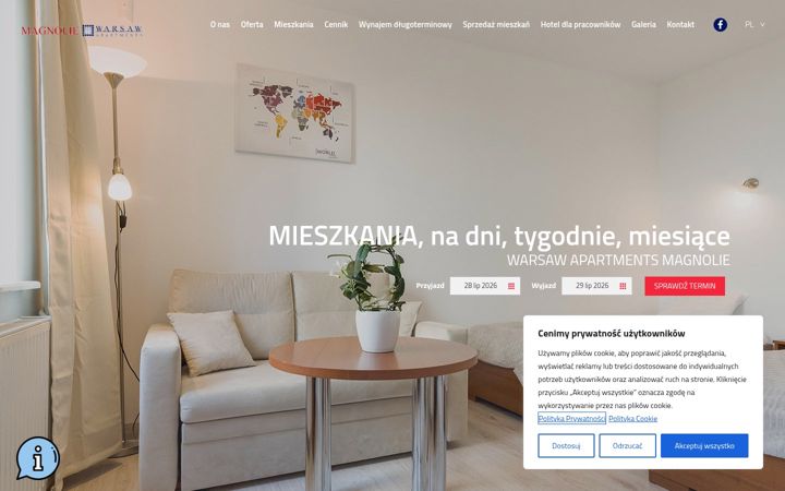 Zrzut ekranu apartamenty-magnolie.pl