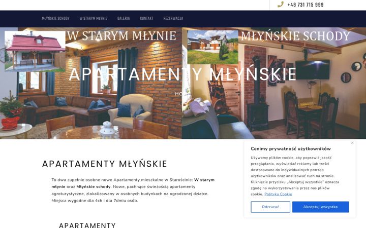 Zrzut ekranu apartamenty-mlynskie.pl