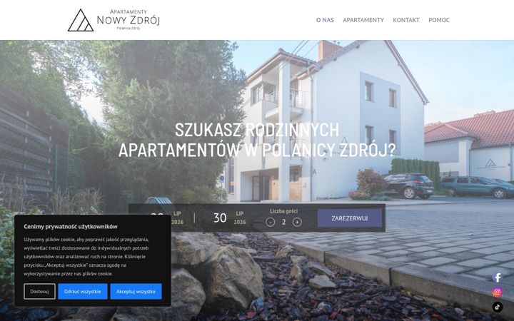 Zrzut ekranu apartamenty-nowyzdroj.pl