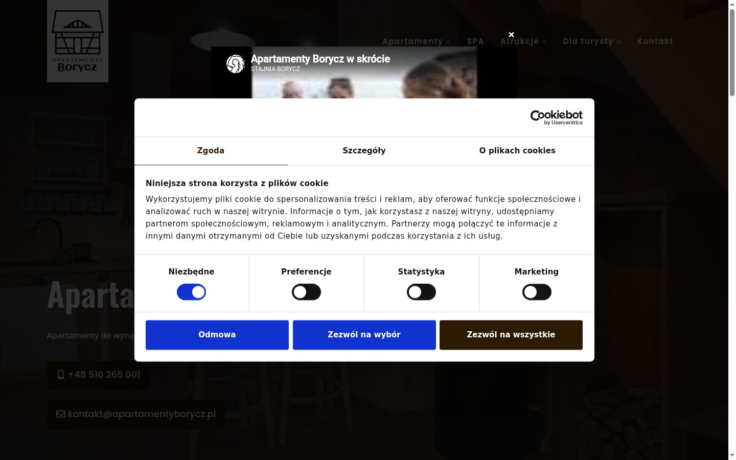 Snímek obrazovky baneru souhlasu zobrazeného před jakoukoli interakcí