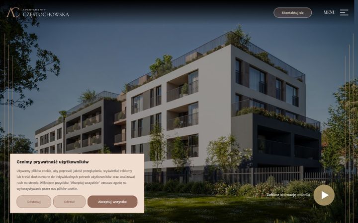 Ekrano kopija apartamentyczestochowska.pl