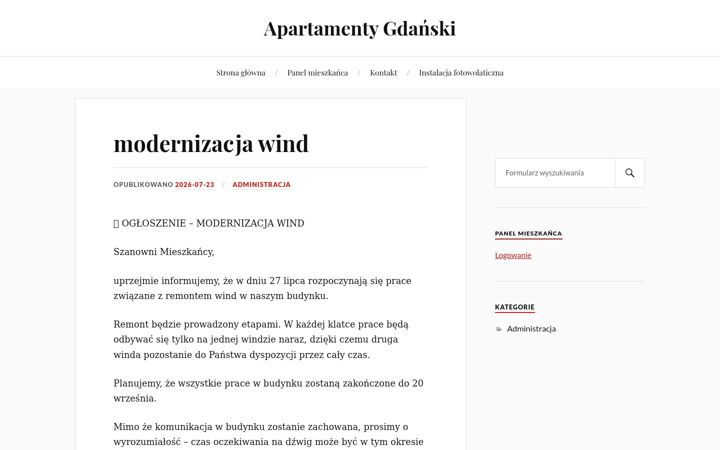 Ekrano kopija apartamentygdanski.pl