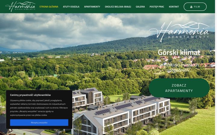 Ekrano kopija apartamentyharmonia.com.pl