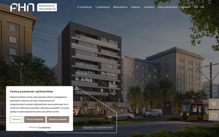 Ekrano kopija apartamentyjp34.pl