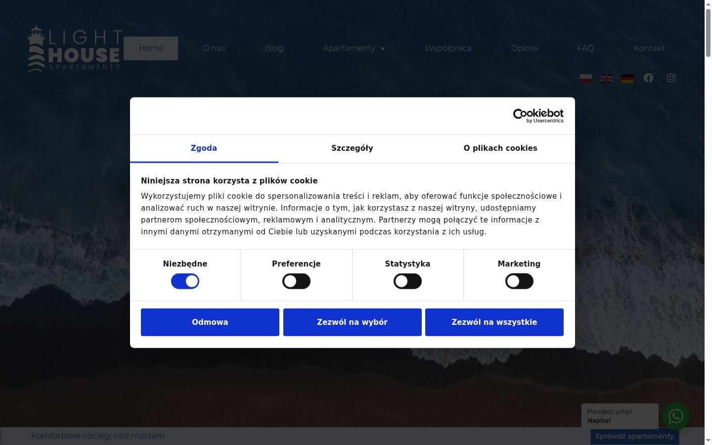 Sutikimo reklamjuostės, rodytos prieš bet kokią sąveiką, ekrano kopija