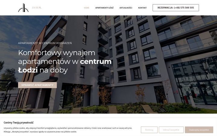 Screenshot ta' apartamentylodz.com.pl