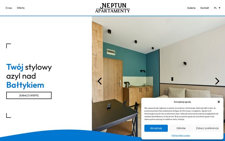 Screenshot of apartamentyneptun.com