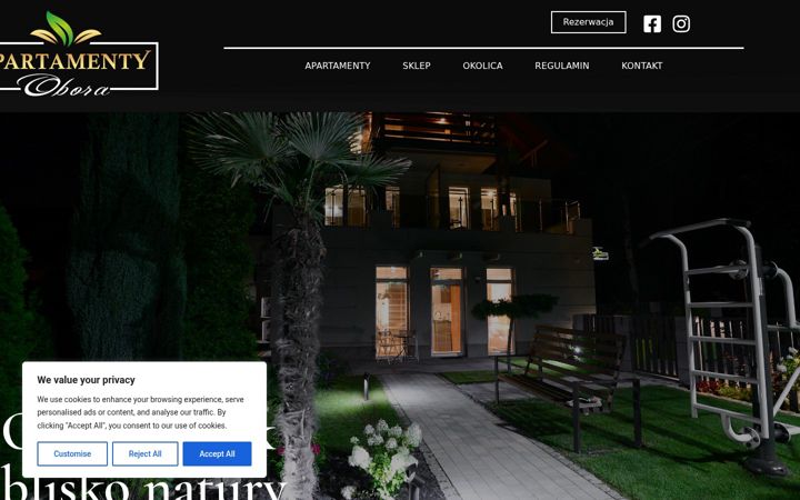 Screenshot ta' apartamentyobora.pl