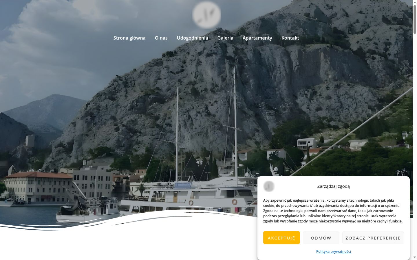 Screenshot del banner di consenso mostrato prima di qualsiasi interazione