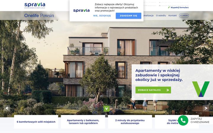Zrzut ekranu apartamentyonelife.pl