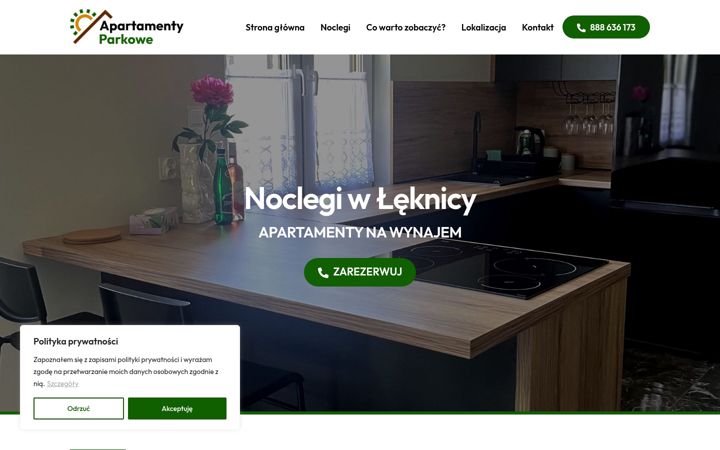 Screenshot of apartamentyparkowe.com