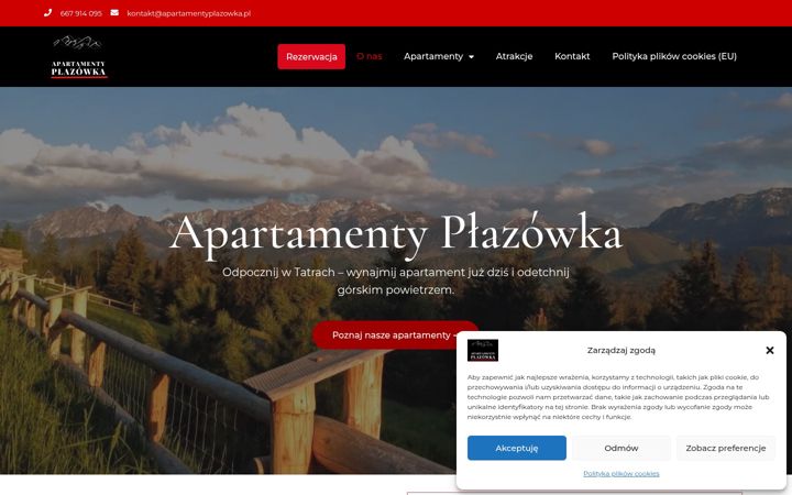 Screenshot ta' apartamentyplazowka.pl