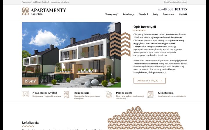 Screenshot ta' apartamentypyzdry.pl
