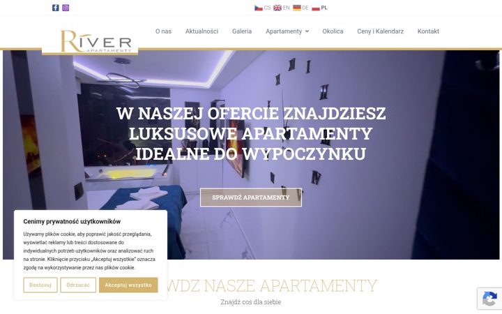 Zrzut ekranu apartamentyriver.pl