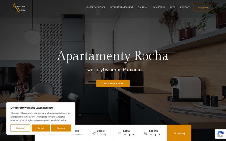 Captură de ecran a apartamentyrocha6.pl