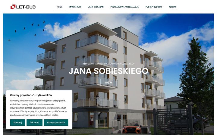 Zrzut ekranu apartamentysobieskiegoczechowice.pl