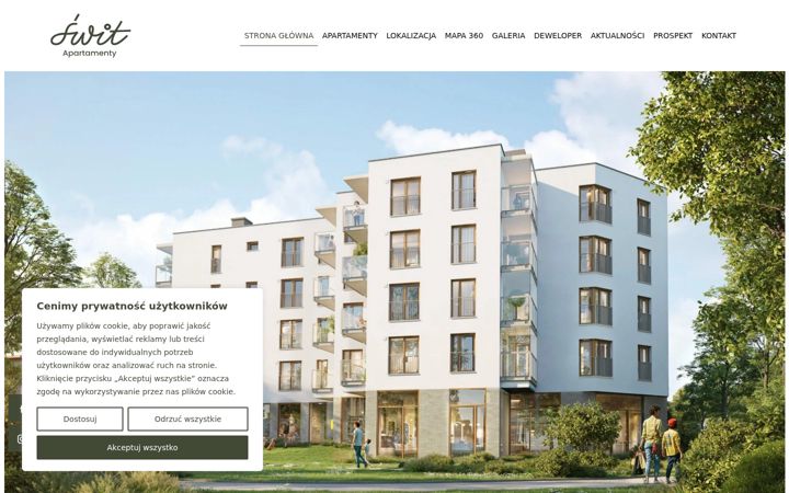 Zrzut ekranu apartamentyswit.pl