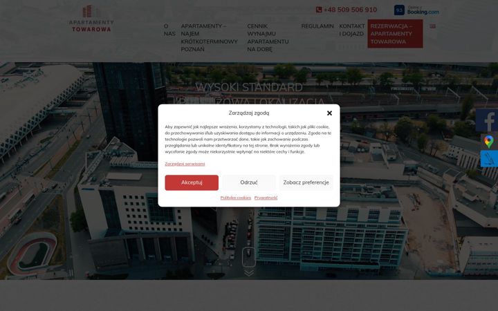 Captură de ecran a apartamentytowarowa.pl