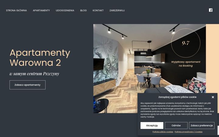 Screenshot of apartamentywarowna2.pl