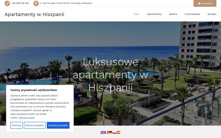 Screenshot of apartamentywhiszpanii.com