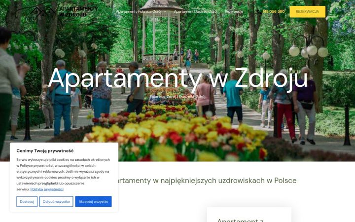 Zrzut ekranu apartamentywzdroju.pl