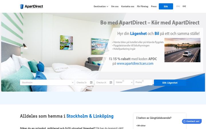 Zrzut ekranu apartdirect.se