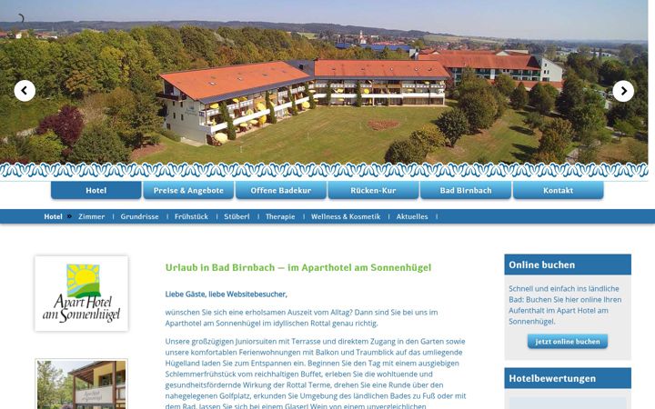 Zrzut ekranu aparthotel-bad-birnbach.de