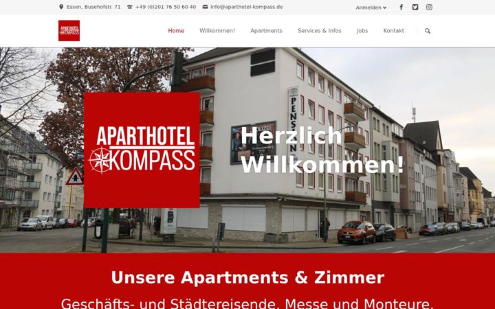 Screenshot of aparthotel-kompass.de