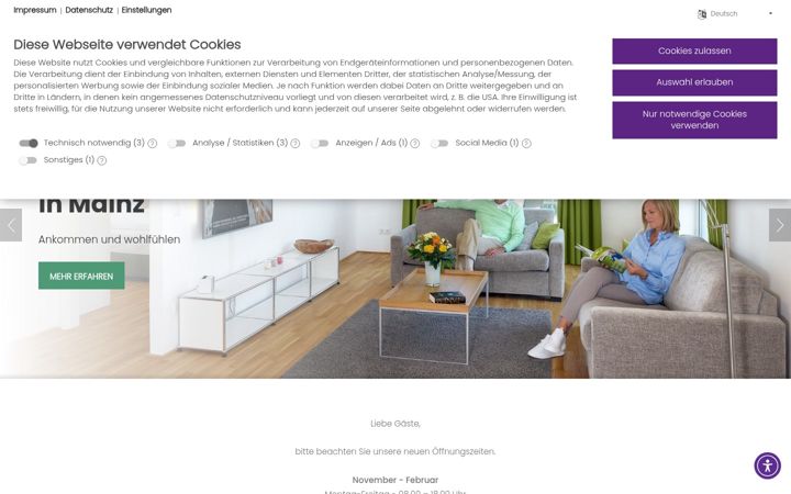 Screenshot of aparthotel-mainz.de