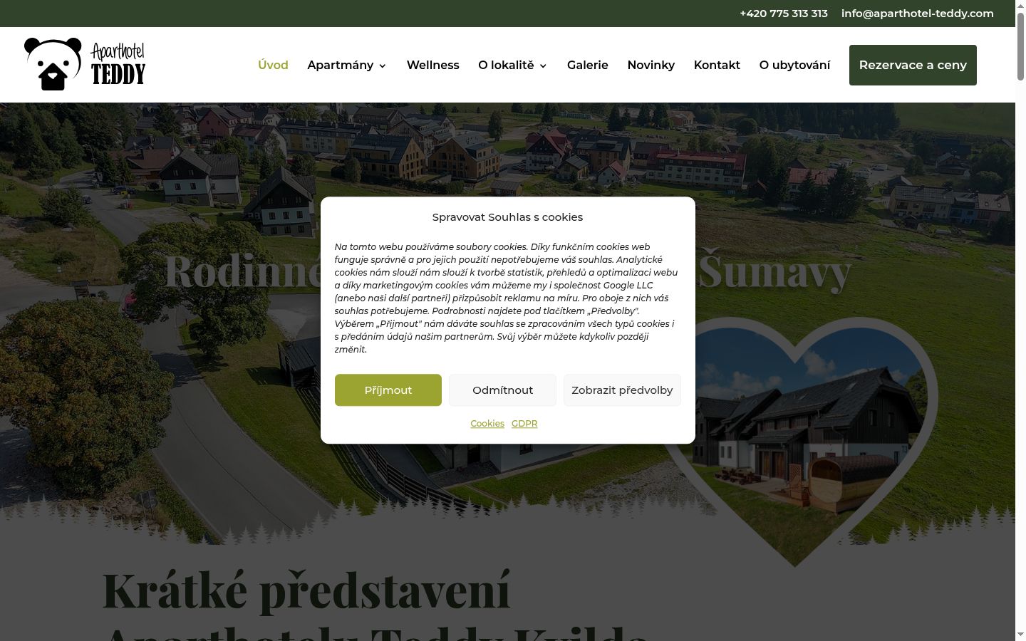 Snímek obrazovky baneru souhlasu zobrazeného před jakoukoli interakcí