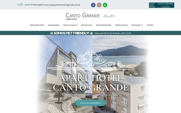 Screenshot of aparthotelcantogrande.com.br