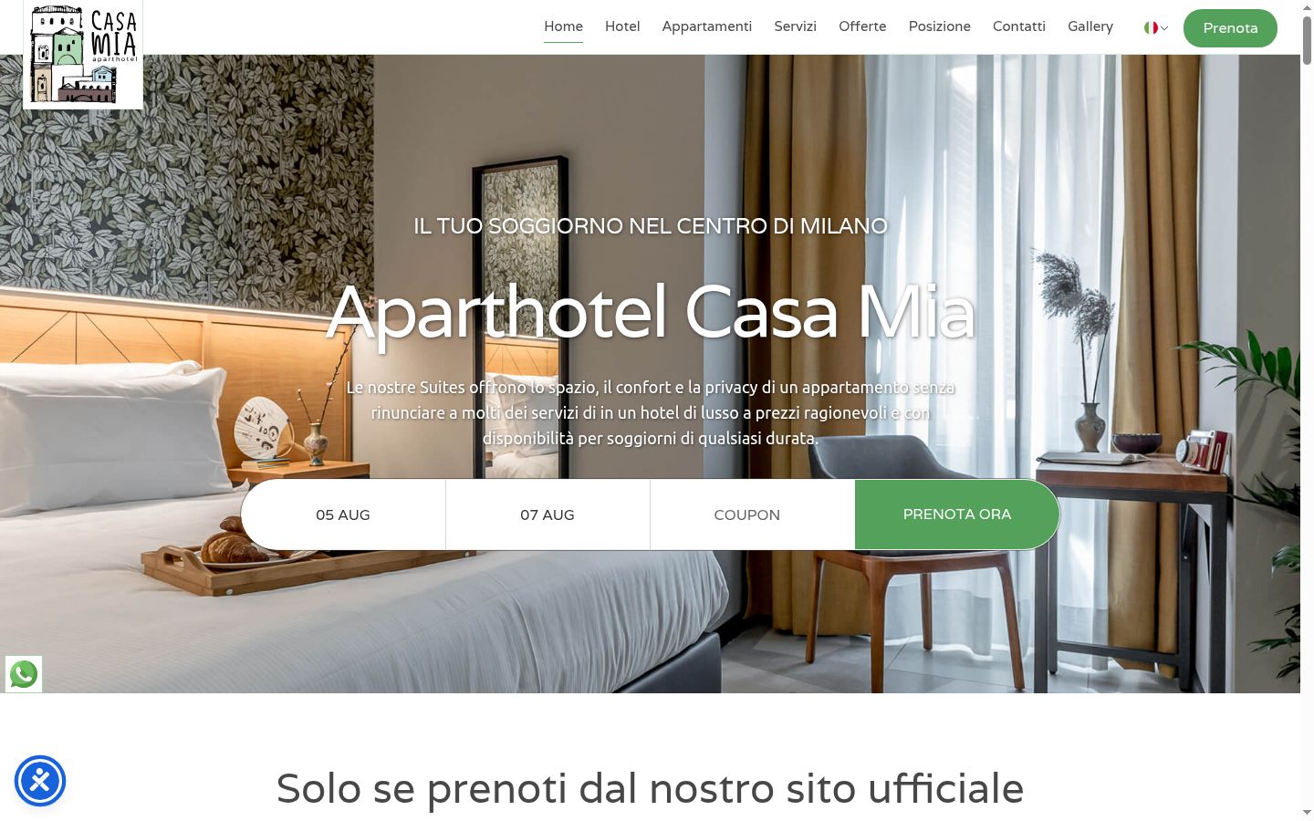 Screenshot del banner di consenso mostrato prima di qualsiasi interazione
